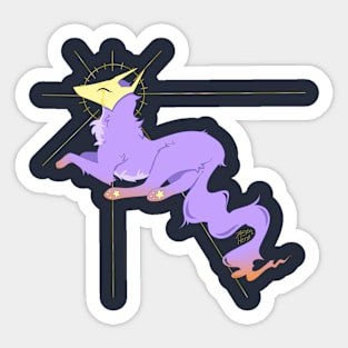 Masked Fox Creature (purple) Sticker